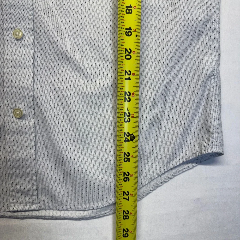 Banana Republic Slim Fit Dress Shirt Mens 14.5 32/33 White Dot Cotton Non Iron